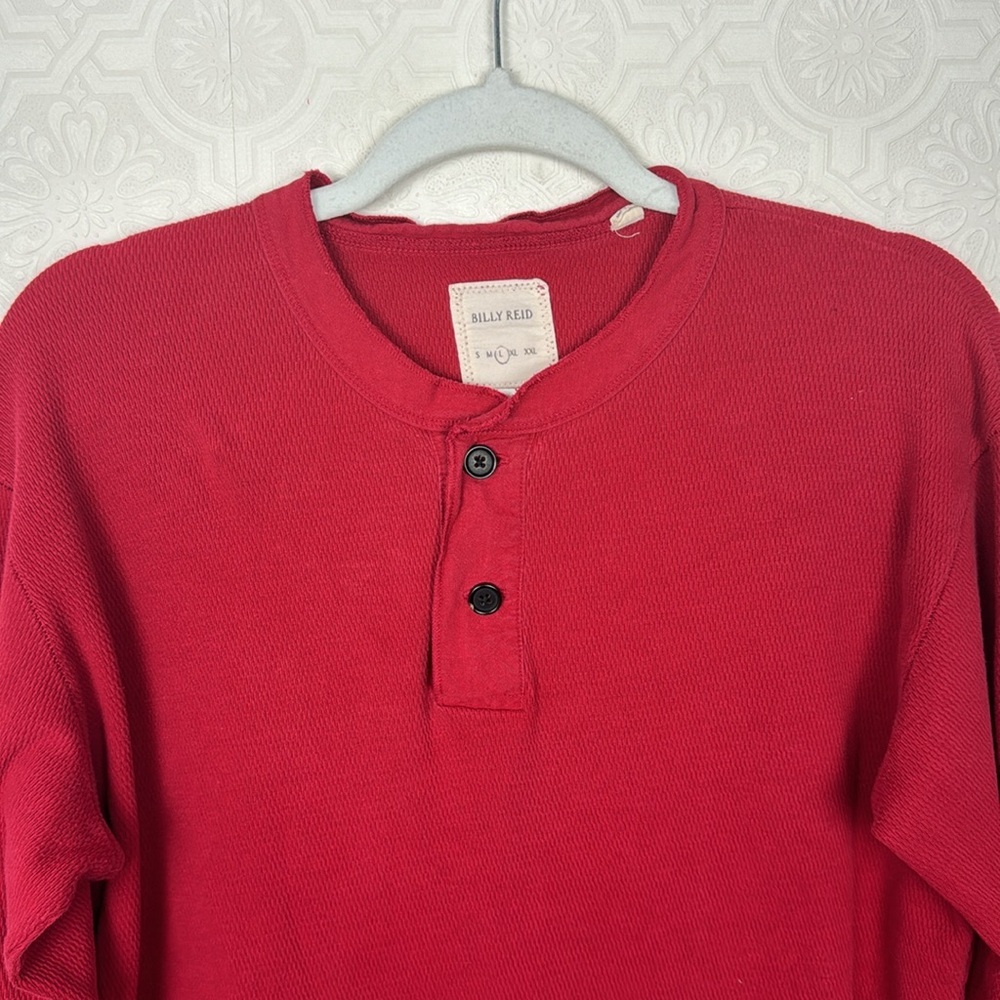Billy Reid Henley Quarter Button Down Sweater Cot… - image 2